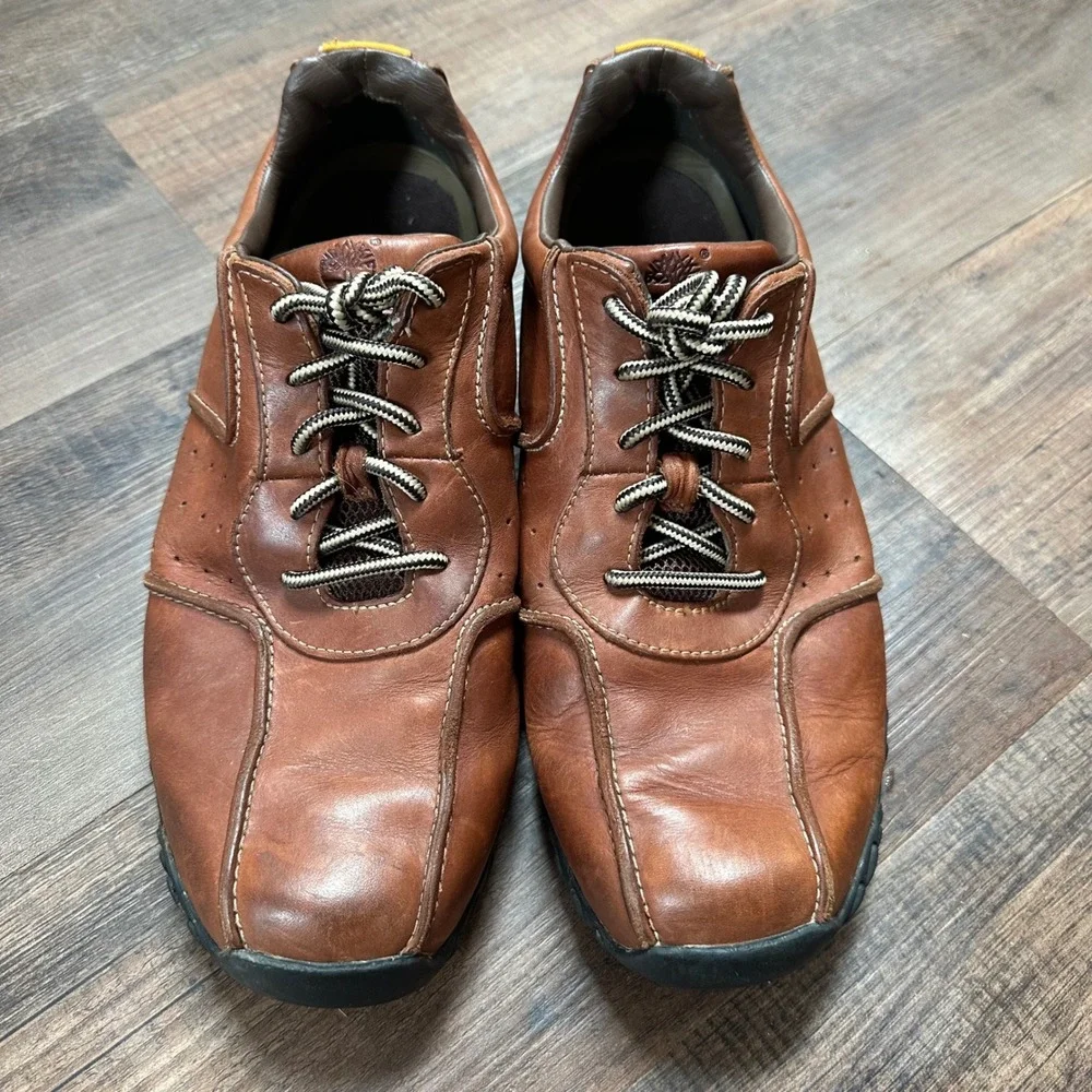 Timberland Mens Brown Leather Oxford Casual Walking Shoes‎ Size 10M 55518